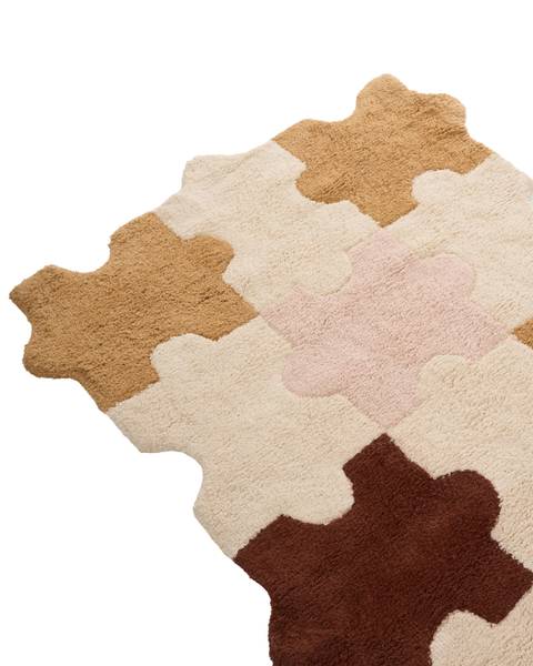 Teppich JIGSAW Beige - Braun - Pink - Naturfaser - 90 x 120 cm