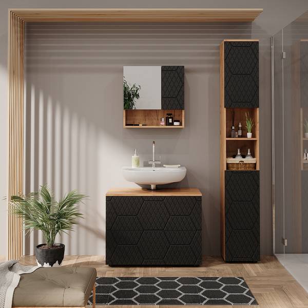 Meubles bain Irma 47178 Gris - Bois manufacturé - 80 x 59 x 41 cm