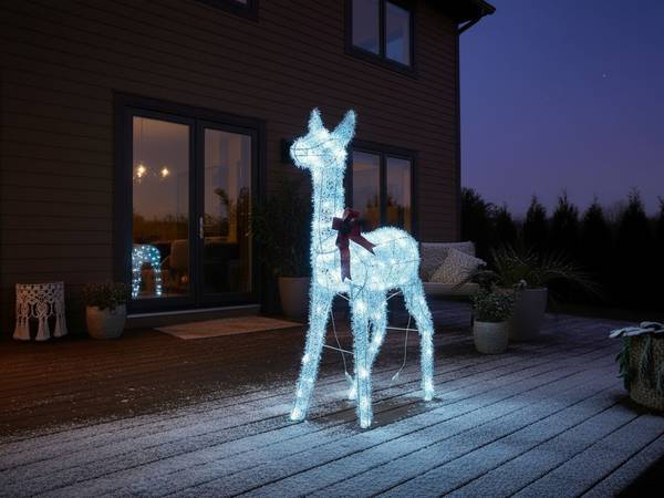 LED-decoratie AURENNE rood - wit - textiel - 90 x 110 x 30 cm