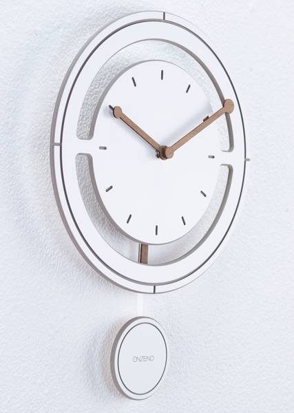 Horloge murale design Orbitus Blanc - Bois manufacturé - 29 x 29 x 1 cm