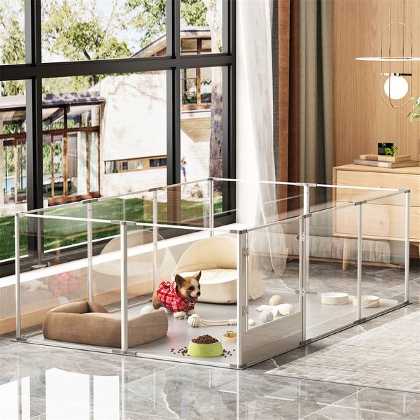 Welpenlaufstall Faltbar 180 cm Glas - 120 x 61 x 180 cm