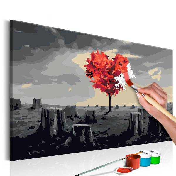 Wandbild Malen nach Zahlen Natur Loz Baumwollstoff - 60 x 40 x 2 cm