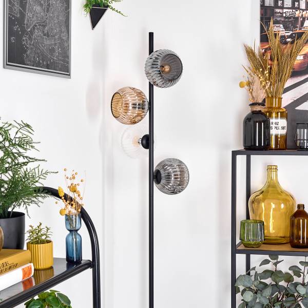 Stehlampe Cesaro Grau - Gelb - Metall - 17 x 33 x 69 cm