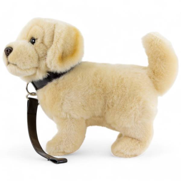 Kuscheltier Golden Retriever mit Leine Beige - Kunstfell - 10 x 22 x 24 cm