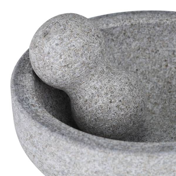 Mörser mit Stößel aus Granit Grau - Granit - 20 x 9 x 20 cm