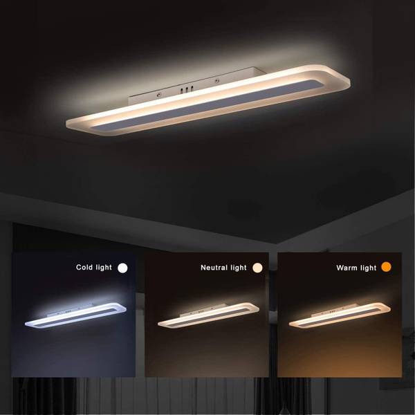 LED Plafondlamp qGgdN wit - kunststof - 15 x 5 x 60 cm