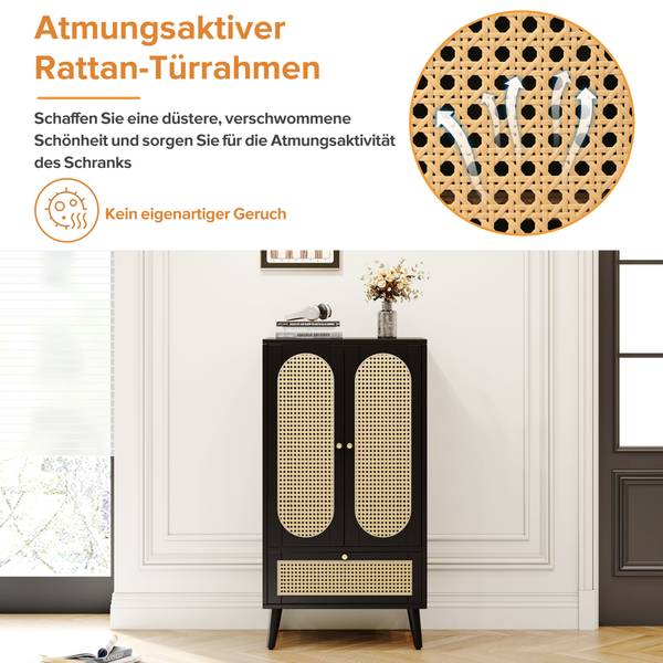 Highboard Chidhoill Schwarz - Holzwerkstoff - Metall - 40 x 111 x 60 cm