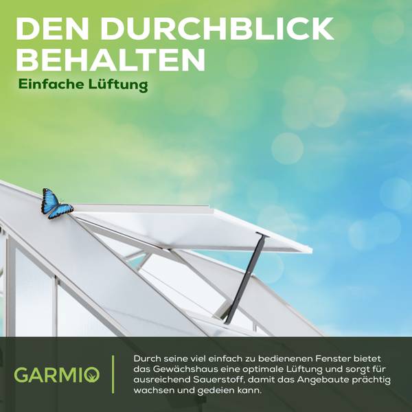 Gewächshaus CUNEO Kunststoff - 190 x 195 x 190 cm