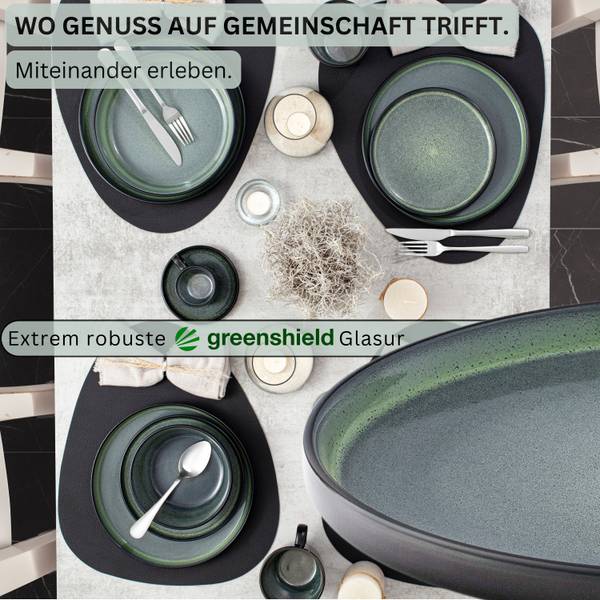 Dessertteller Set Malmö - 6 teilig Grün - Stein - 21 x 2 x 21 cm