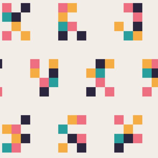 Papier peint pixel géométrique Papier - 52 x 1000 x 1000 cm