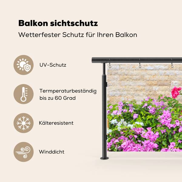 BALKON-SICHTSCHUTZ Blumen 300 x 85 cm