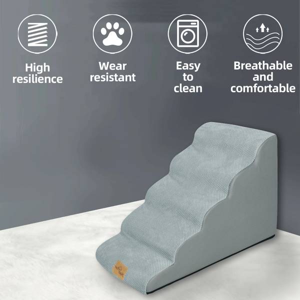 Haustiertreppe Hundetreppe Hunderampe Grau - 39 x 56 x 85 cm
