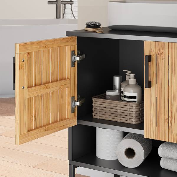 Badmöbel-Set Vayra 56196 Braun - Stahl - 60 x 66 x 33 cm