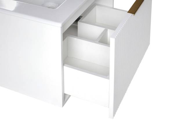 Ensemble pour salle de bain TILCARA Doré - Blanc - Largeur : 60 cm