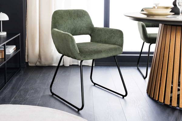 Stuhl MUSTANG Grün - Cord - Polyester - 56 x 77 x 59 cm