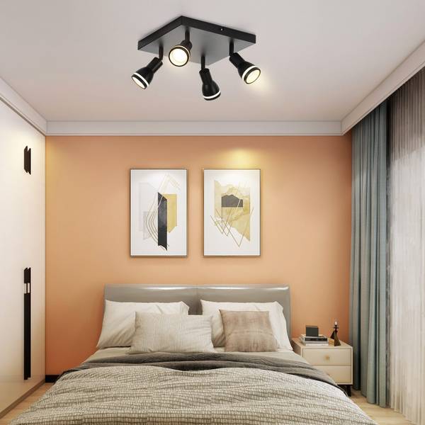 Plafonnier Oldenburg Noir - Métal - 20 x 16 x 20 cm