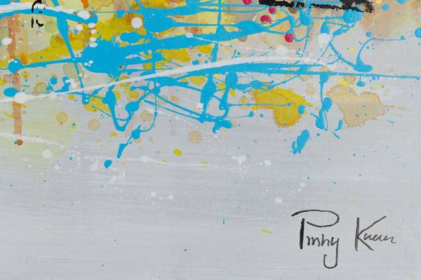 Tableau peint à la main Warsaw Urbain Coton - 120 x 60 x 4 cm