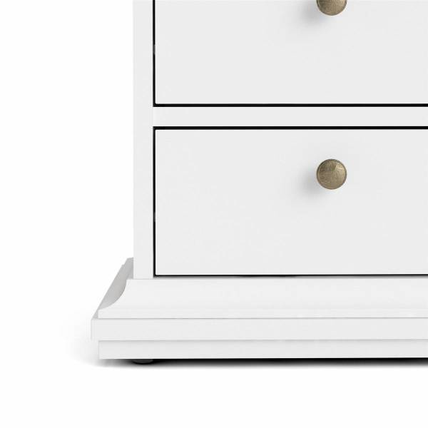 Nachttisch Venedig Weiß - Holz teilmassiv - 44 x 59 x 40 cm