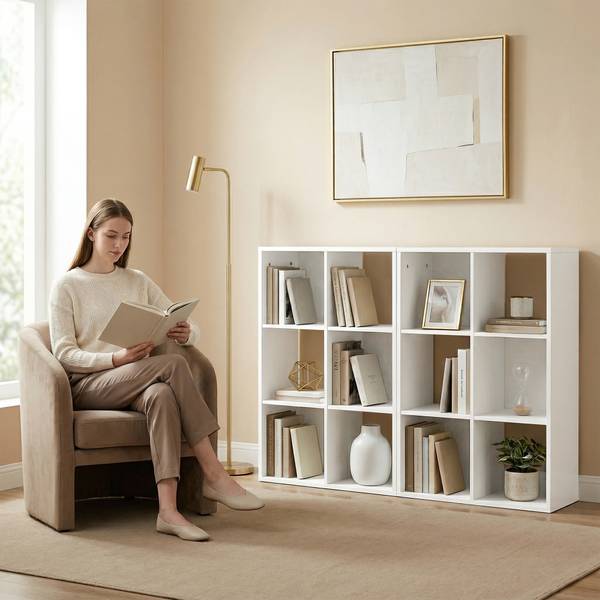 Bücherregal 833-423V90WT Weiß - Holzwerkstoff - 30 x 92 x 62 cm