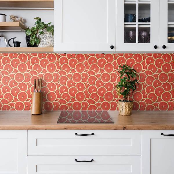 Selbstklebendes Wandpaneel Fruit Rot - Polyester PVC - 100 x 50 x 0 cm