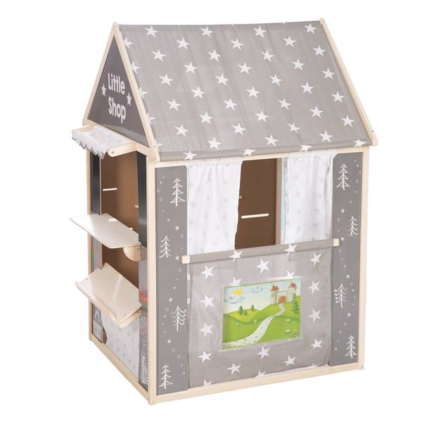 Maison de jeu Étoiles Gris - Bois manufacturé - 83 x 129 x 94 cm