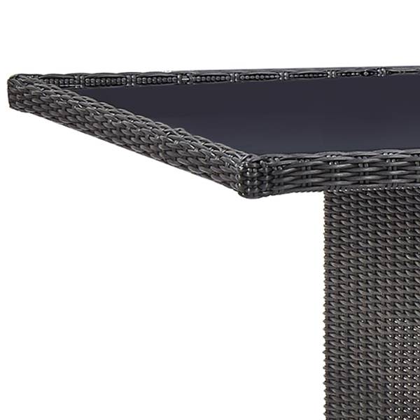 Salle à manger 3003829-2 (lot de 9) Noir - Polyester - Acier - Verre clair - 100 x 74 x 200 cm