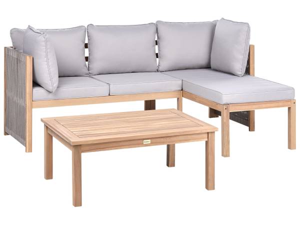 Set de jardin ARABBA Marron - Gris - Bambou - 111 x 82 x 111 cm