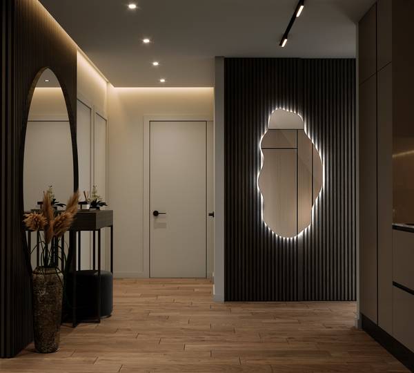 Led-Spiegel Welle 45 x 90 cm