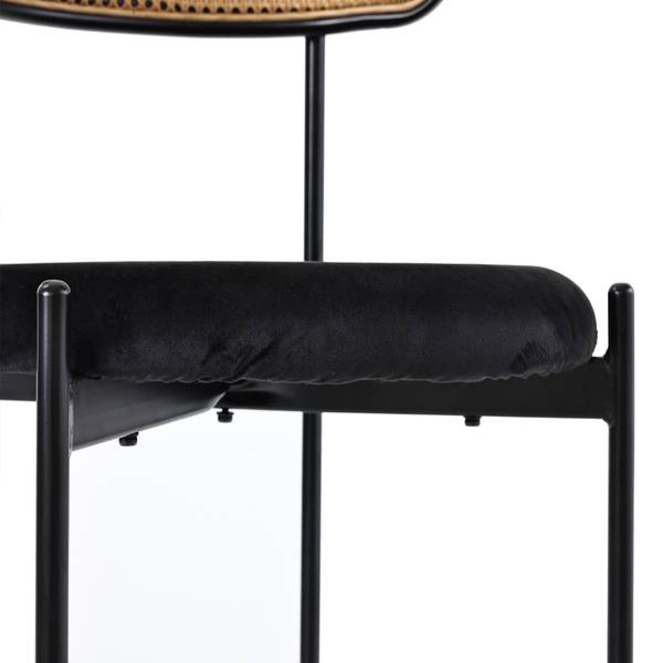 Esszimmerstuhl Yuhrar BK 4er-Set Schwarz - Metall - 51 x 75 x 51 cm