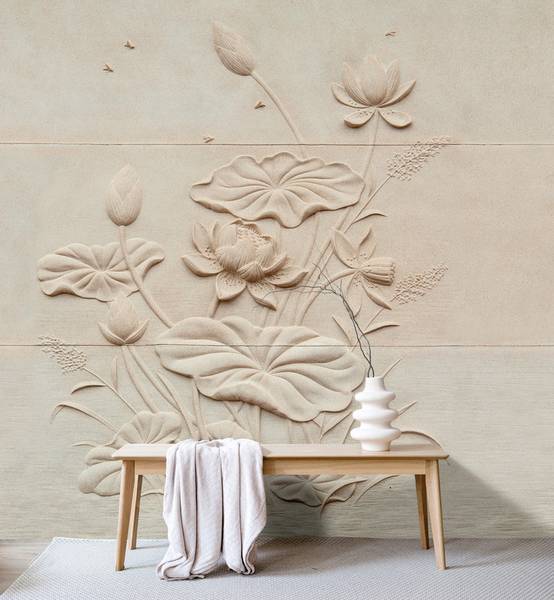 Fototapete Fiore Walls by Patel Beige - Fleece - 400 x 270 x 1 cm