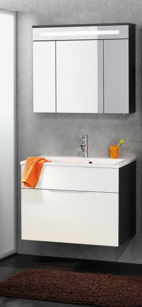 Waschbeckenunterschrank Kara Weiß Weiß - Holzwerkstoff - 81 x 56 x 60 cm