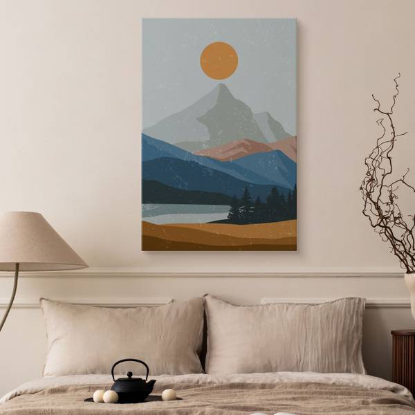 Leinwandbild BERGE Landschaft Boho 40 x 50 x 50 cm