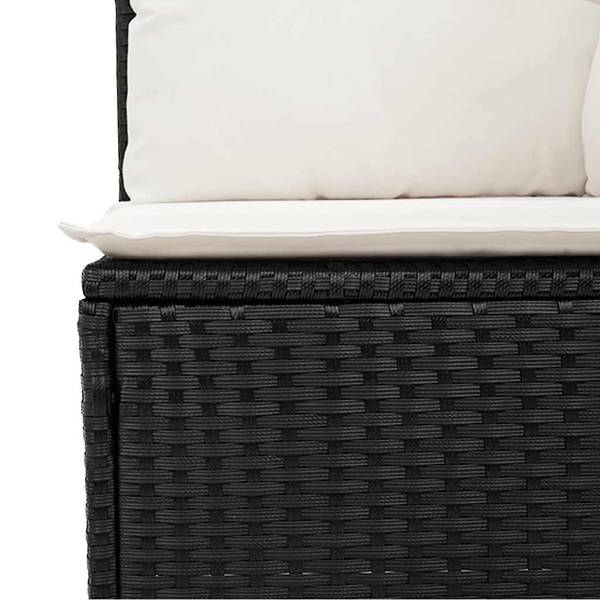 Salon de jardin 3037096-4 (lot de 7) Noir - Crème