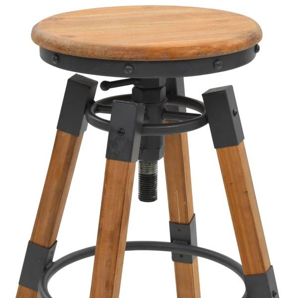 Barhocker 245782 (2er Set) Braun - Massivholz - 54 x 79 x 54 cm