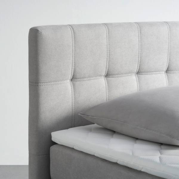 Boxspringbett MIAMI Grau - Holzwerkstoff - Textil - 100 x 1 x 90 cm
