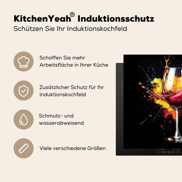 HERDABDECKPLATTE Graffiti Wein Rot - Vinyl - 59 x 52 x 1 cm
