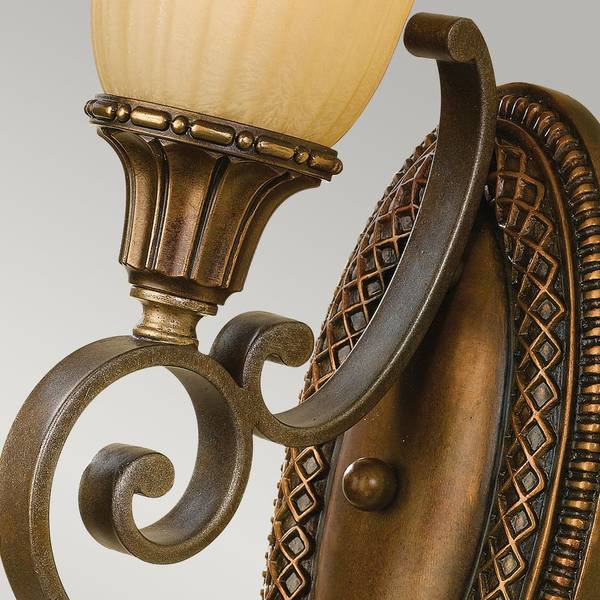 Applique murale Kelham Hall 1 Marron - Doré - Verre - Métal - 14 x 42 x 20 cm