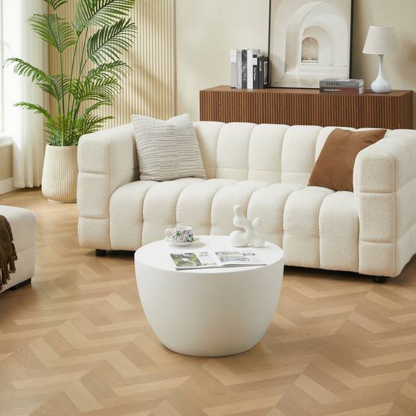 Couchtisch PARNU Weiß - Stein - 64 x 39 x 64 cm