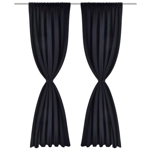 Vorhänge 291262 (2er Set) Schwarz - Polyester - 135 x 245 x 1 cm