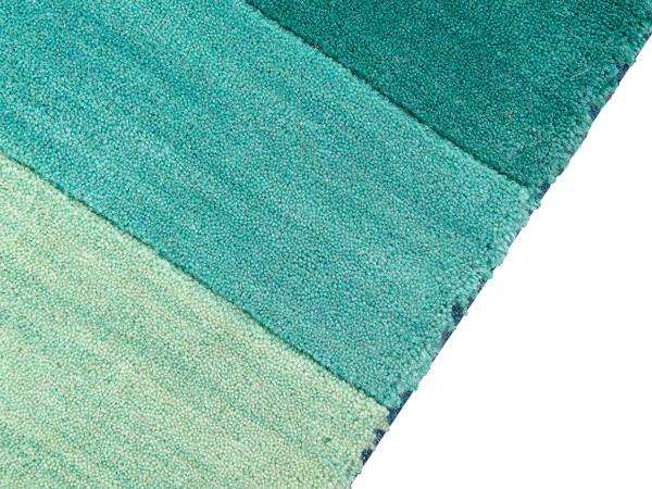 Teppich MAILSI Blau - Grau - Grün - Echtfell - 140 x 1 x 200 cm