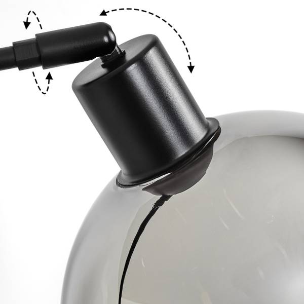 Stehlampe Cesaro Grau - Silber - Aluminium - Klarglas - Marmor - 45 x 170 x 120 cm