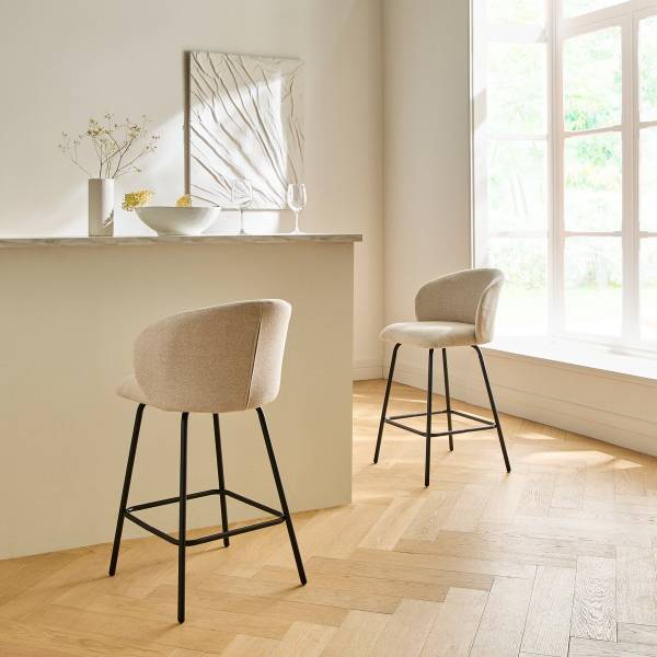 Hocker SORREL 2er-Set Beige