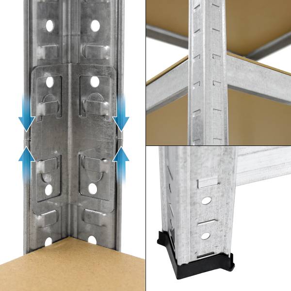 Werkstattregal 180x70x40 cm Silber Silber - Samt - 70 x 180 x 70 cm