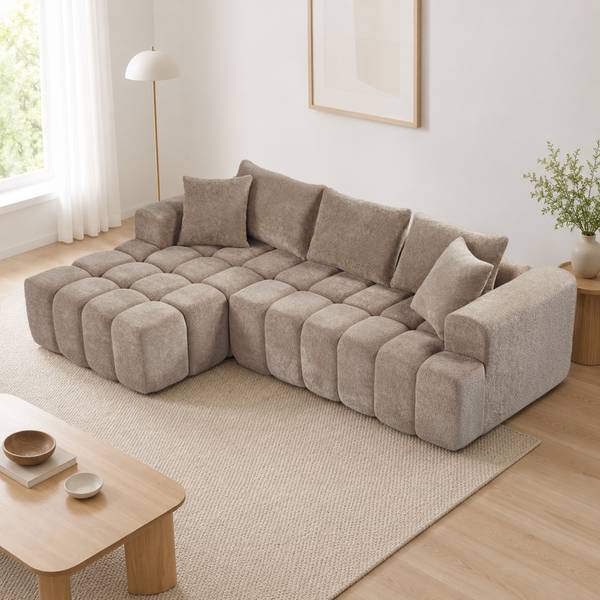 Ecksofa ZY-032 Grün - Webstoff - 250 x 59 x 160 cm