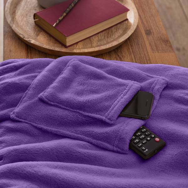 Kuscheldecke TV Handy &Fußtasche Flieder