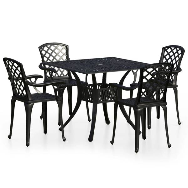 Bistroset 3011685-2 (5-teilig) Schwarz - Aluminium - 90 x 73 x 90 cm
