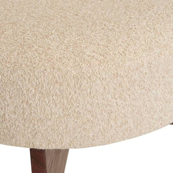 Sitzpuff KAYAN Beige - Massivholz - 50 x 30 x 50 cm