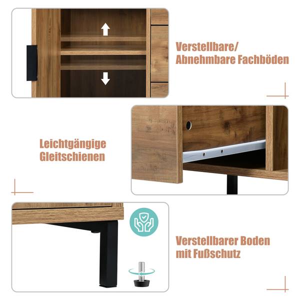 Sideboard Omnaers Braun - Holzwerkstoff - 120 x 76 x 40 cm