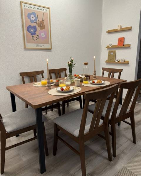 Set van 2 eetkamerstoelen AVALON bruin - grijs - lichtgrijs