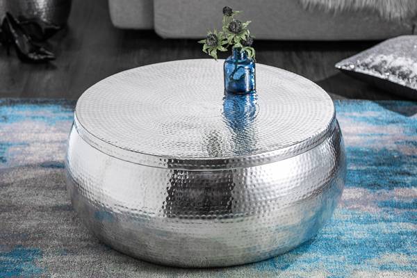 Couchtisch ORIENT STORAGE Silber - Metall - 70 x 30 x 70 cm